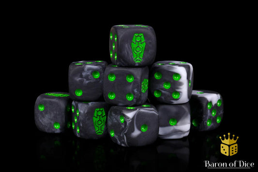 Baron of Dice: Day of the Dead, Green Coffin - D6 (25) RRP$89.99