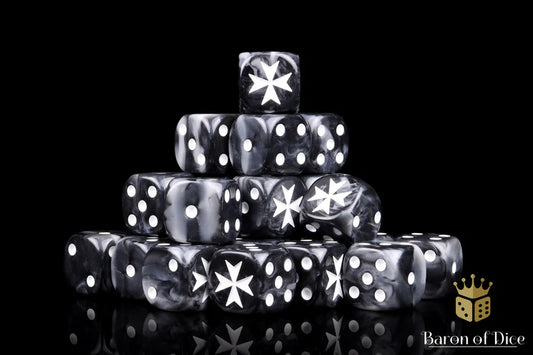 Baron of Dice: Knight Templars, Black - D6 (25) RRP$89.99