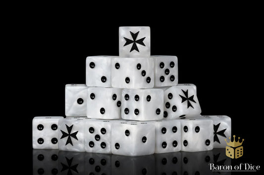 Baron of Dice: Knight Templars, White - D6 (25) RRP$89.99