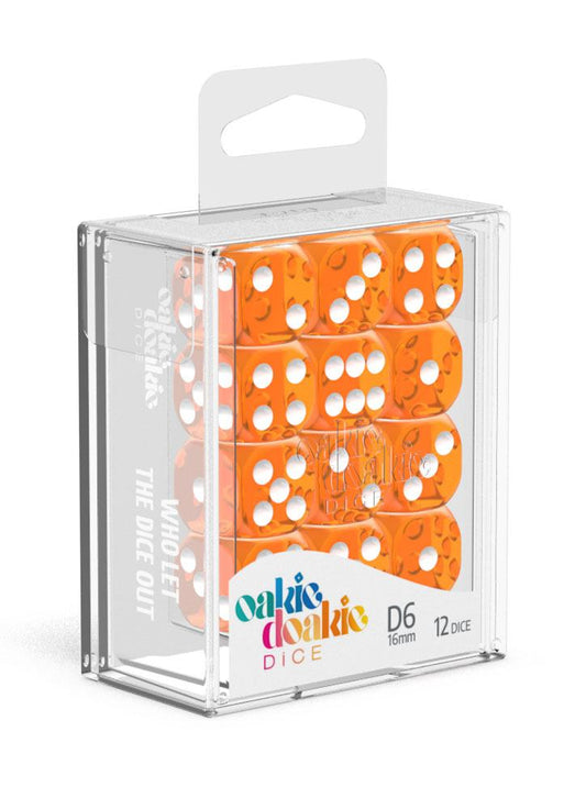 Oakie Doakie Dice - Translucent D6 16mm (12) RRP$11.99